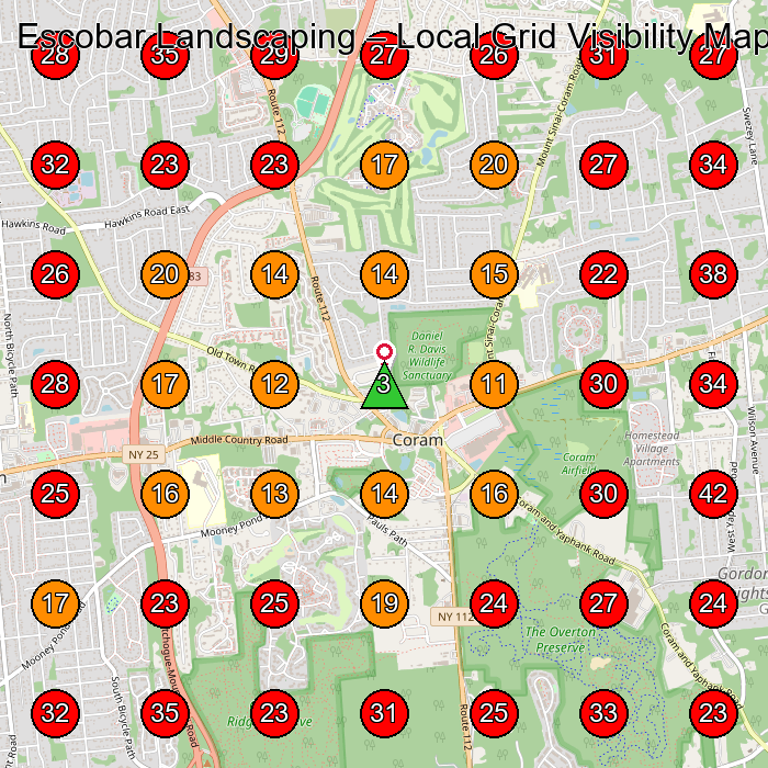 Escobar Landscaping GeoGrid visibility map for After School Program in Coram